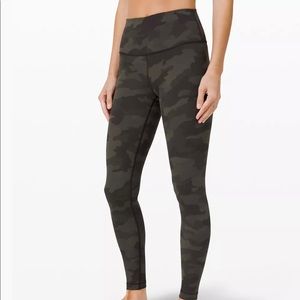 Lululemon Yoga Pants Size 0 Green Army Print